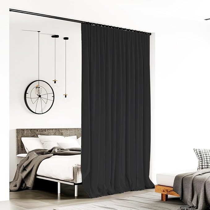 Room Divider Curtains for Ceiling Track Rod, 10 ft Wide x 7 ft Tall, 1 Panel - Image 2