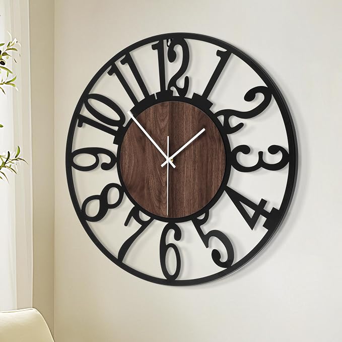 1st owned Wall Clock for Living Room -16" Silent Non Ticking, Battery Operated - Image 8