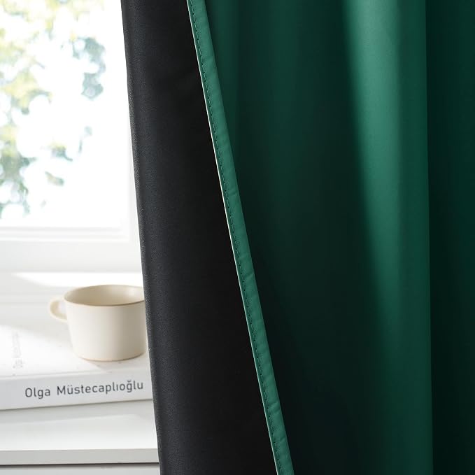 RYB HOME 100% Blackout Basement Curtains 36 inches Long, Heat & UV Blocking - Image 4