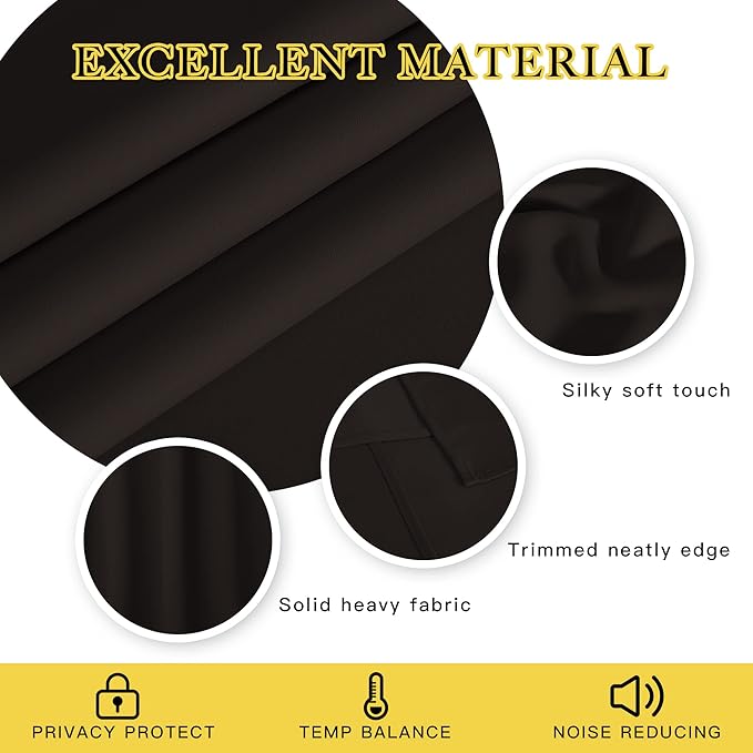 NICETOWN Blackout Doorway Curtain Drape 78 inch Long - Grommet Noise Reducing Thermal Insulated Solid Modern Window Treatments for Bedroom Closet (1 Panel, 52 x 78 Inch, Toffee Brown)