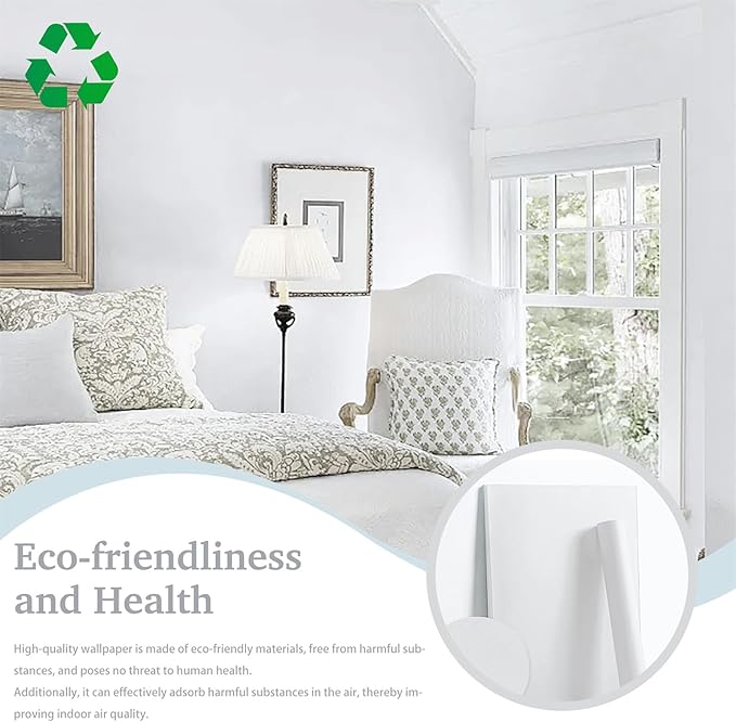 Dimoon 17.7''x236'' Peel and Stick Wallpaper White Contact Paper - Image 5