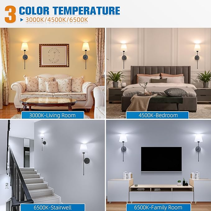 NIORSUN Battery Operated Wall Sconce Set of 2, 10 Colors Wireless Wall Lamps - Image 4