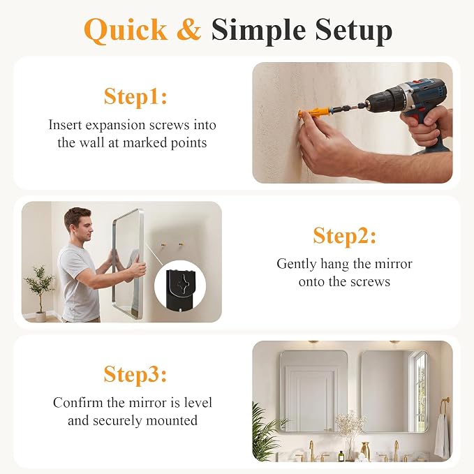 NEWBULIG 24X36 Inch Bathroom Mirror - Image 5