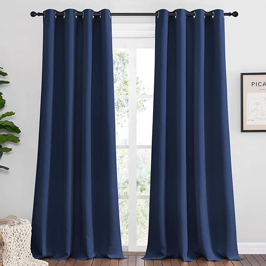 NICETOWN Navy Blackout Curtains 102" Long by NICETOWN