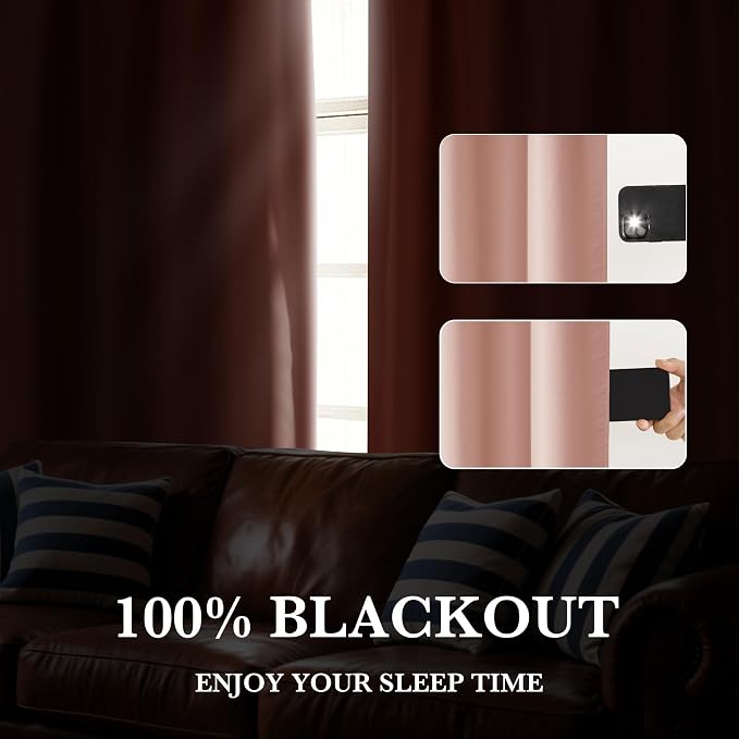 RYB HOME 100% Blackout Short Curtains - Image 4