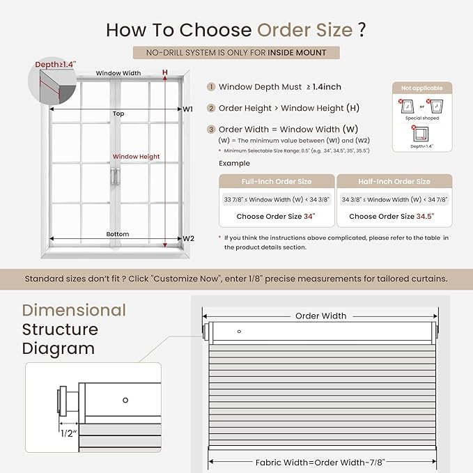 Grandekor No Drill No Tools Cordless Cellular Shades, 43.5" W x 48" H, UV - Image 2