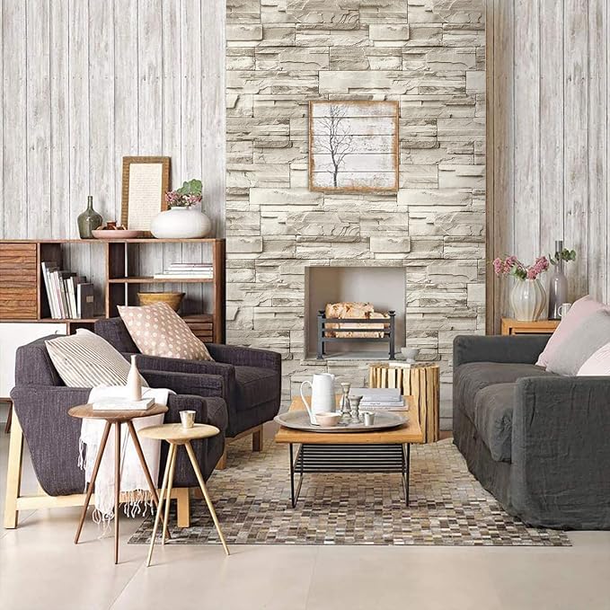 Jeweluck Stone Wallpaper Peel and Stick Brick Wallpaper 17.7”×787.4” Brick - Image 5