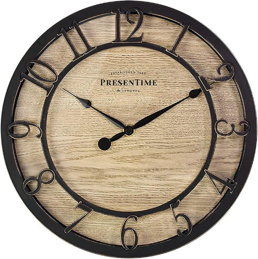 Presentime & Co 10" Farmhouse Series Wall Clock, Cottage Style, Vintage Design by Presentime