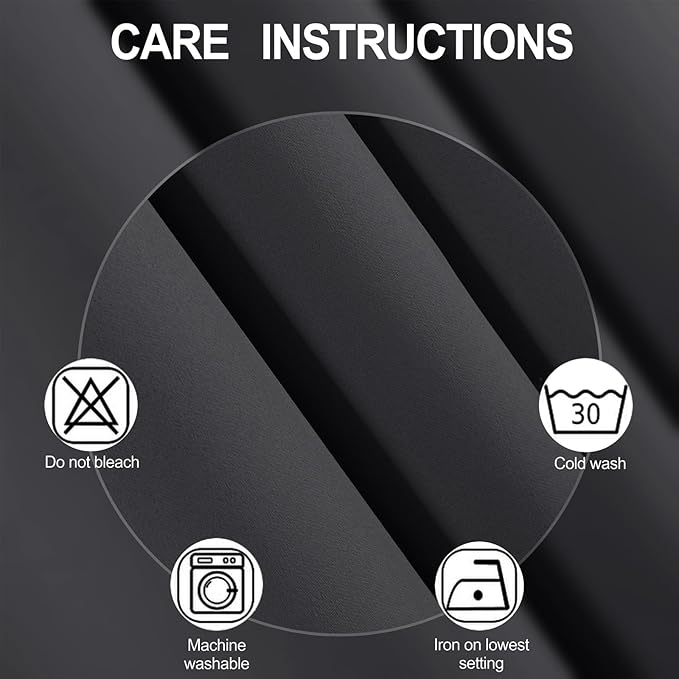 LEMOMO Dark Grey Thermal Blackout Curtains/52 x 72 Inch/Set of 2 Panels Room - Image 4