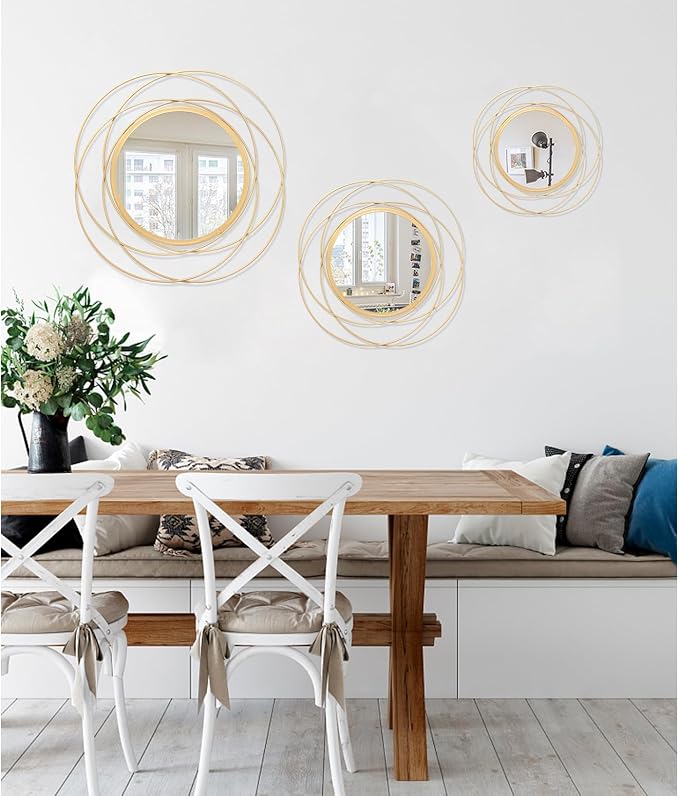 Mirrors for Wall Gold Circular Art Classic Metal Iron Frame Wall Mirror Decor - Image 6