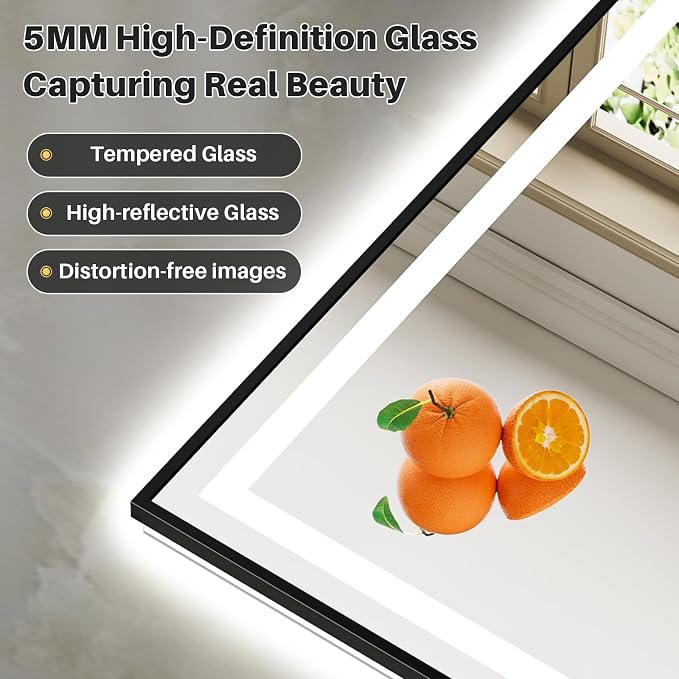 55x36 Inch LED Bathroom Mirror - Image 7