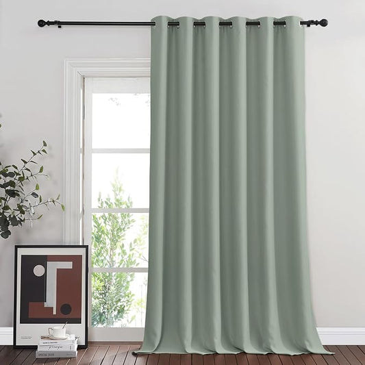 NICETOWN Sage Green Sliding Glass Door Curtain, Grommet Thermal Insulated by NICETOWN