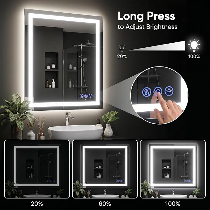 Antok 30"x 36" LED Bathroom Mirror - Image 4