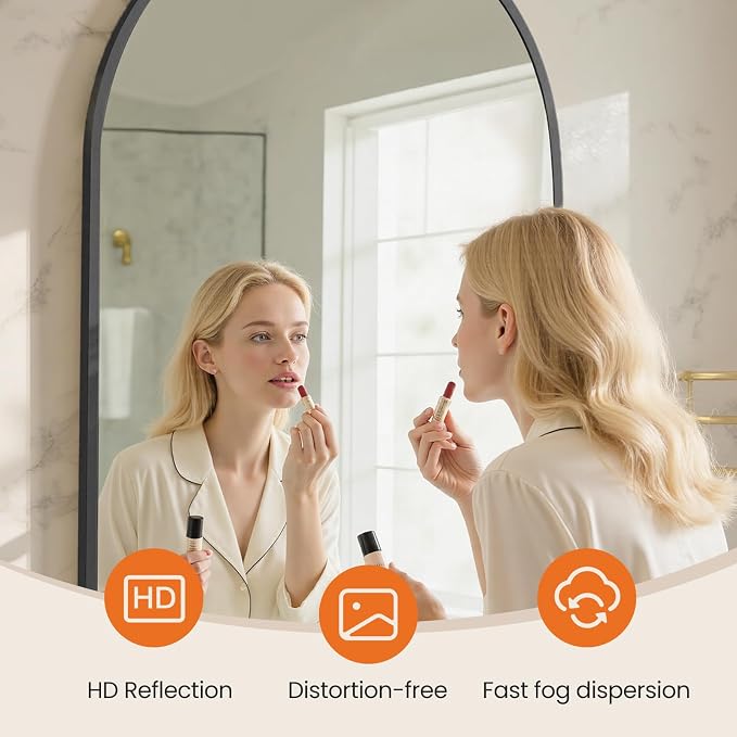 NEWBULIG 22X30 Inch Arched Bathroom Mirror - Image 3