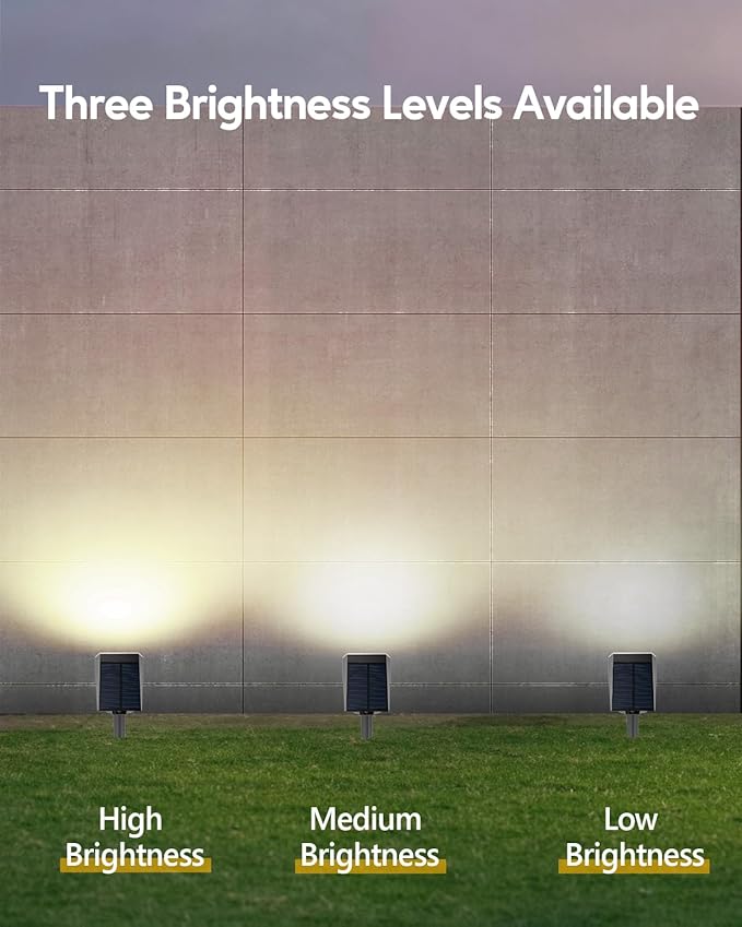 HIBOITEC Solar Spot Lights Outdoor Waterproof 59LED Landscape Lights Solar Powered Uplights Adjustable Brightness Dusk to Dawn for Outside Garden Yard Trees 4 Packs Warm White
