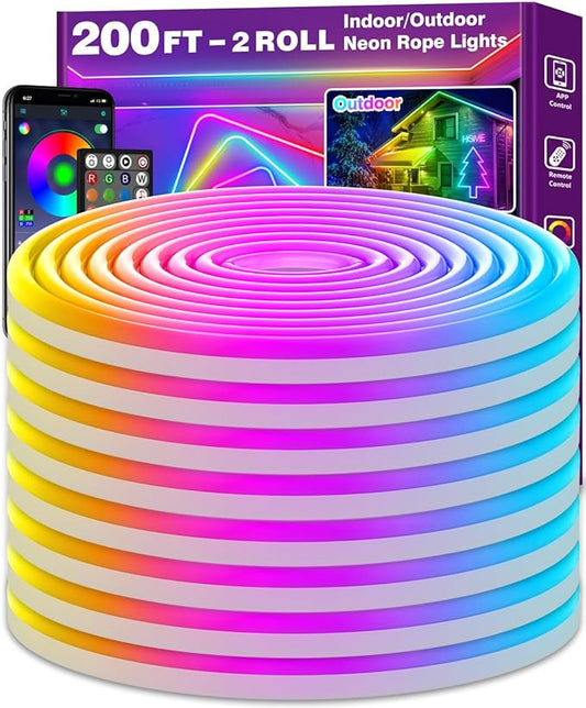 AILBTON 200Ft Neon Rope Lights, Flexible Led Rope Lights Control by AILBTON