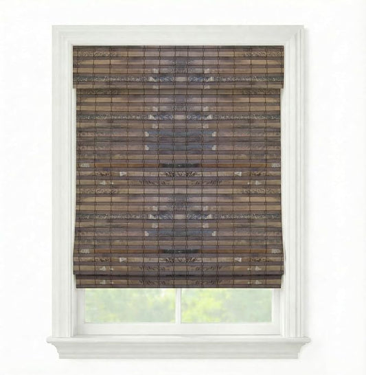 Cordless Woven Wood Roman Shades, 69W x 72H, Hatteras Cocoa, Sizes 20-72 Wide by FirstRateBlinds