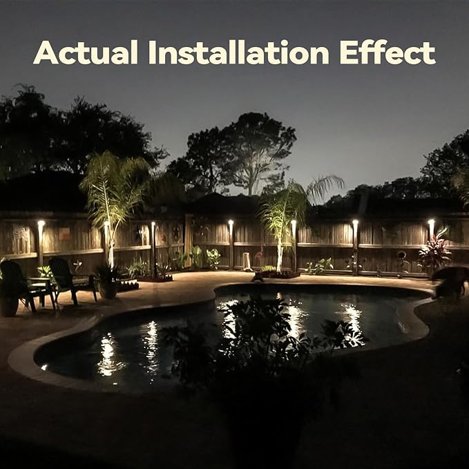 LEONLITE 12-Pack Update 5CCT LED Low Voltage Deck Lights, 180LM 3.74inch Landscape Step Railing Fence Light, 12-24V AC/DC, CRI90, Die-cast Aluminum Housing & Frosted Glass Lens, UL Cord, Black
