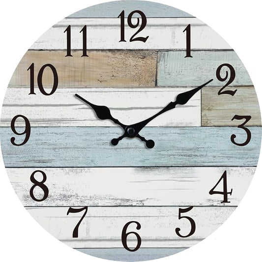 KECYET Wall Clock Battery Operated 14 Inch Large Silent Non Ticking Coastal by KECYETWALLCLOCK
