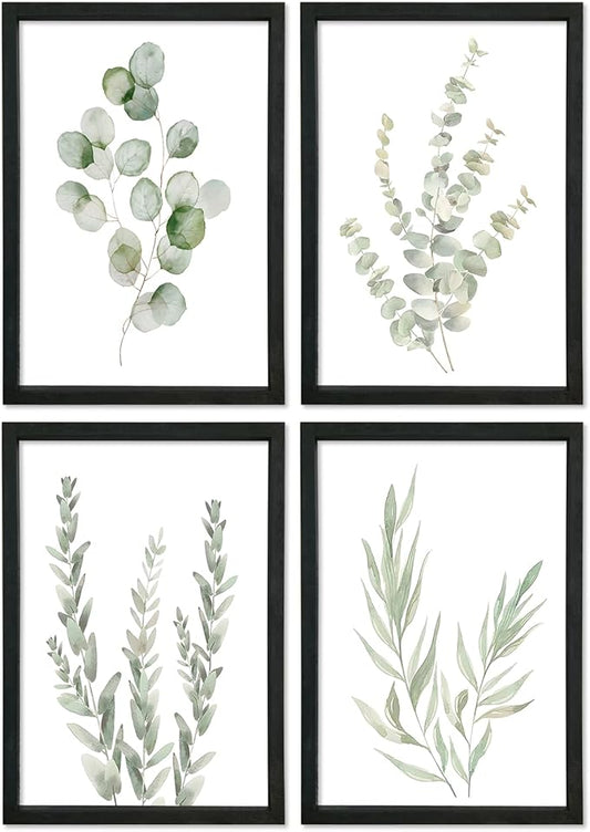YWJKWLGS Botanical Watercolor Prints Sign Sage Green Eucalyptus Wall Decor by Unknown