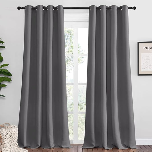 NICETOWN Bedroom Blackout Long Curtains Panels, 1 Pair, 55 inches by 120 Inch by NICETOWN