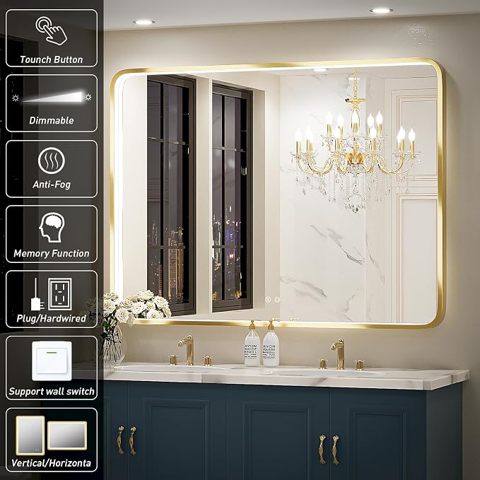 48x36 Inch LED Bathroom Mirror - Image 3