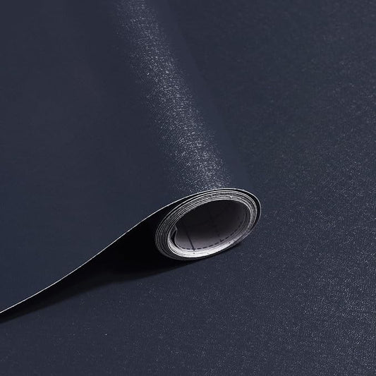 Safiyya Peel and Stick Wallpaper Dark Blue Contact Paper Solid Color Decorative by SAFIYYA