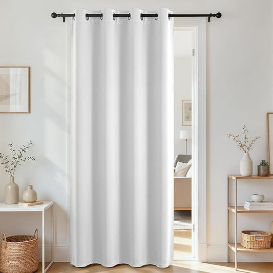 Joydeco Blackout Door Curtain for Doorway Privacy 80 Inches Long, Grommet by JOYDECO