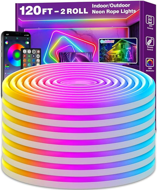 AILBTON 120Ft Neon Rope Lights, Flexible Led Rope Lights Control by AILBTON