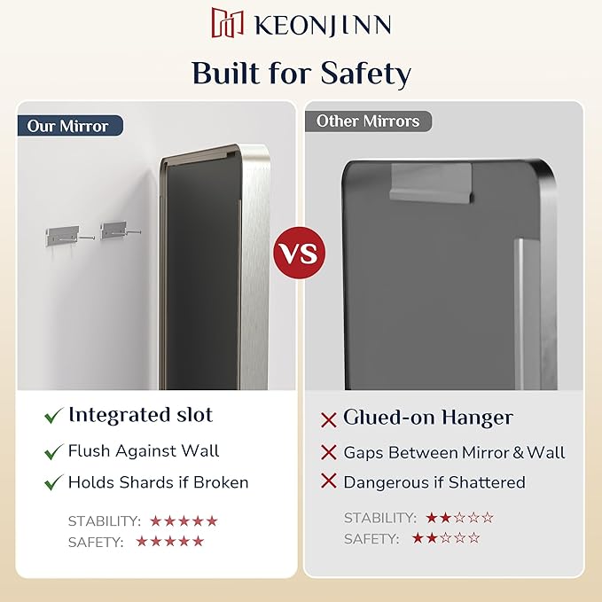 Keonjinn 30 x 30 Inch Brushed Nickel Bathroom Mirrors - Image 8