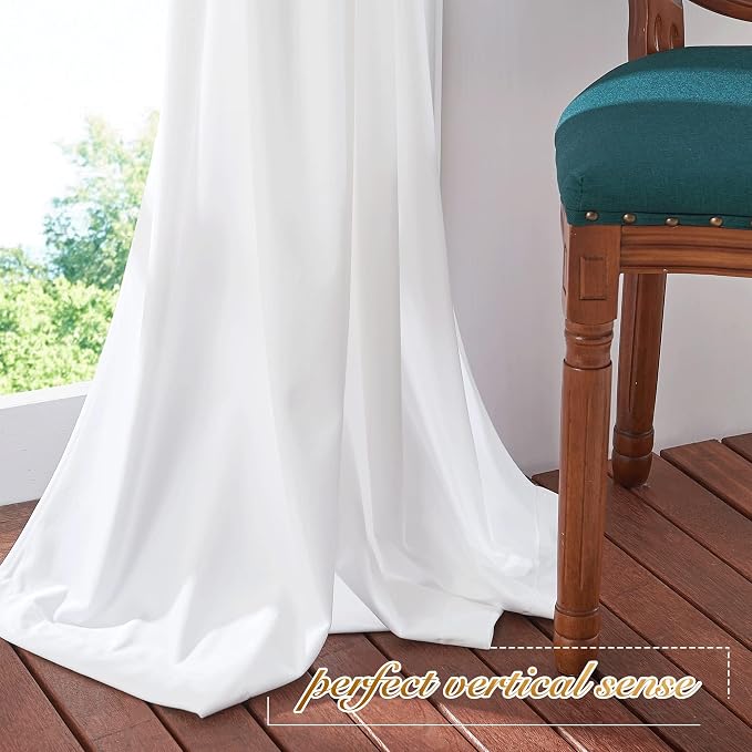 NICETOWN Pure White Velvet Curtains 96 inches Long 2 Panels, Farmhouse and - Image 7
