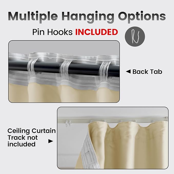 Room Divider with Blackout Ceiling Track Curtain, Extra Wide - Image 2
