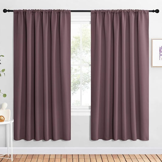 NICETOWN 2 Panels Blackout Curtains, Rod Pocket Window Curtains Room Darkning by NICETOWN