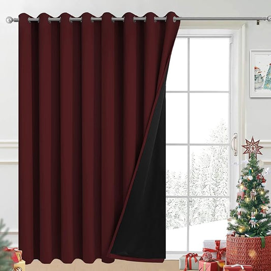 Yakamok Total Blackout Extra Wide Patio Sliding Door Curtains, Grommet Thermal by Yakamok