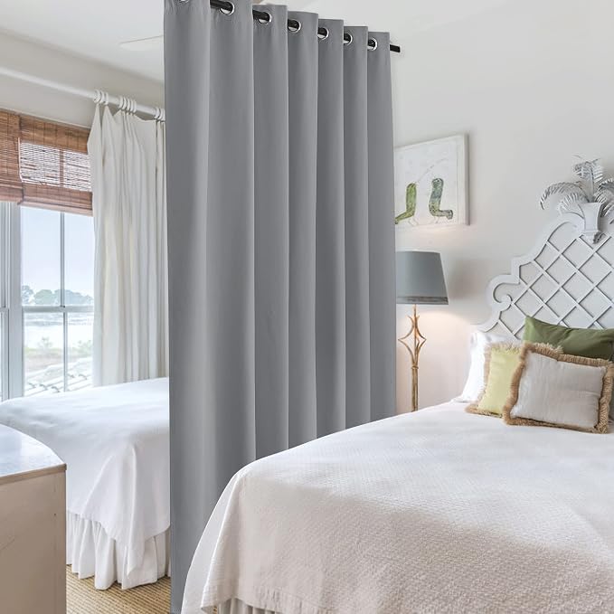 RYB HOME Blackout Room Divider Curtains Screen Partitions Energy Saving Noise - Image 4