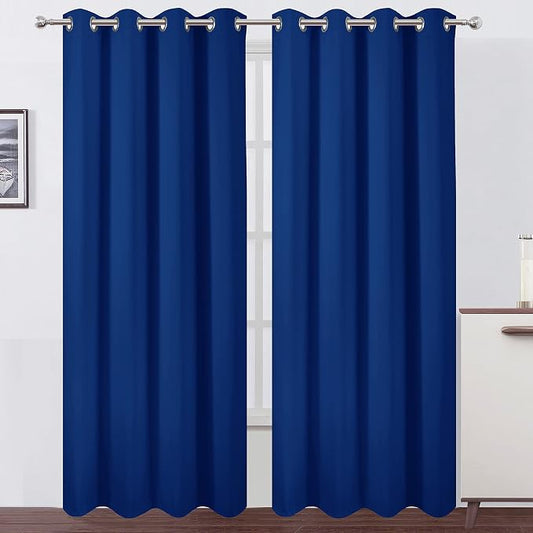 LEMOMO Blackout Curtains 66 x 84 inch/Royal Blue Curtains Set of 2 by Lemomo
