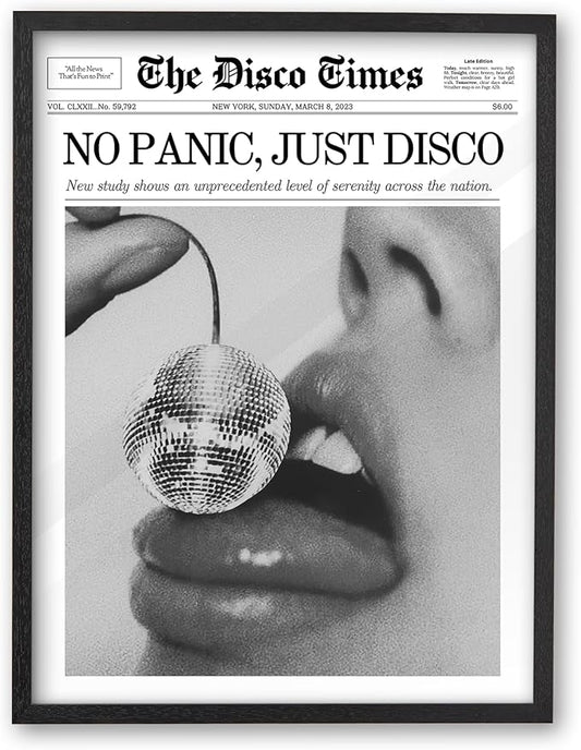 iHery Premium Natural Black OAK Wood 16x20in No Panic Just Disco Trendy Framed by iHery