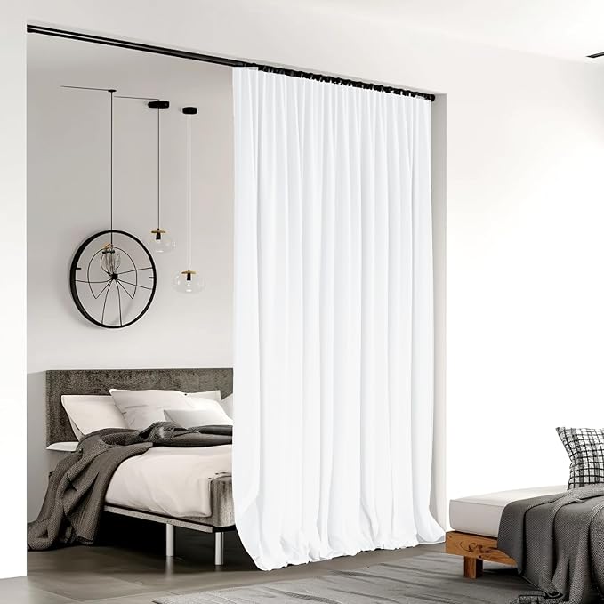 Room Divider Curtains for Ceiling Track Rod, 4.3 ft Wide x 10 ft Tall - Image 2