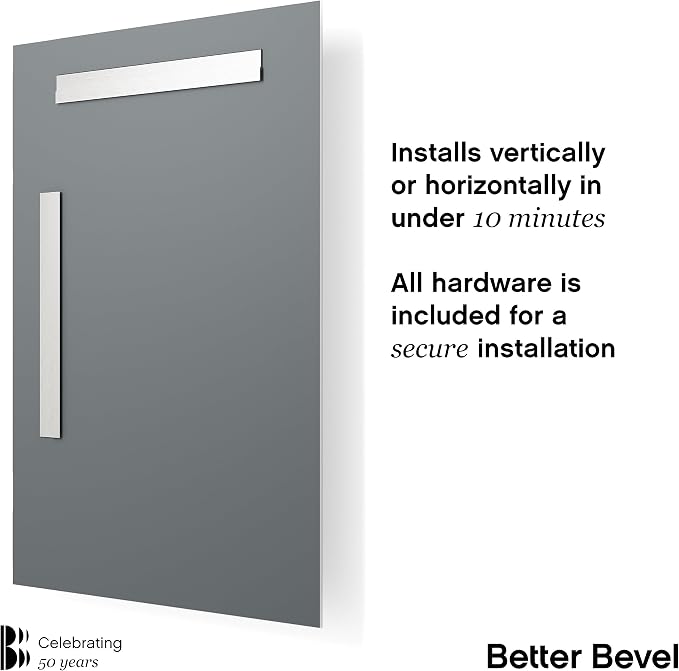Better Bevel Frameless Square Mirror | 24" x 24" Bathroom Wall Mirror w/Beveled - Image 3