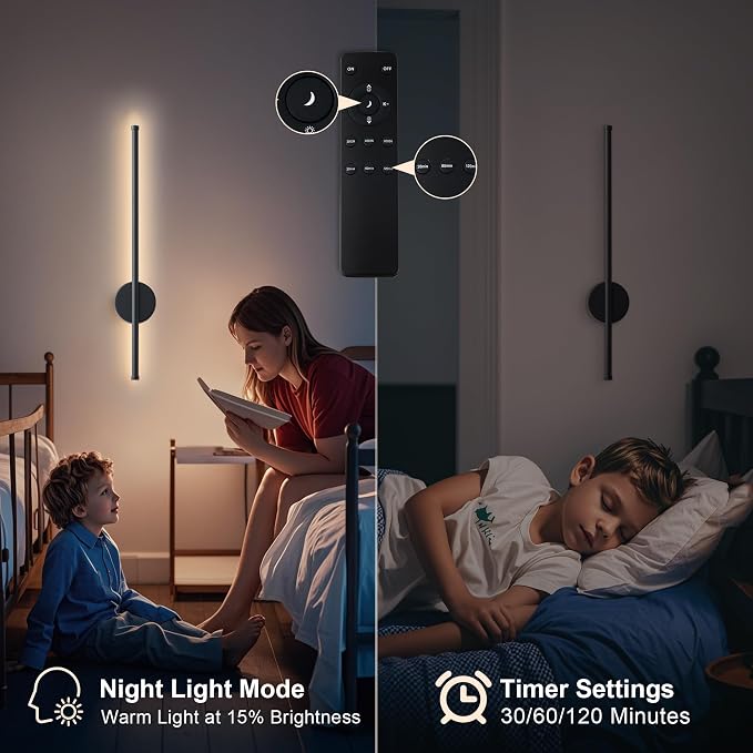 Battery Operated Modern Wall Sconces Set of Two, Rechargeable Wireless Wall - Image 5