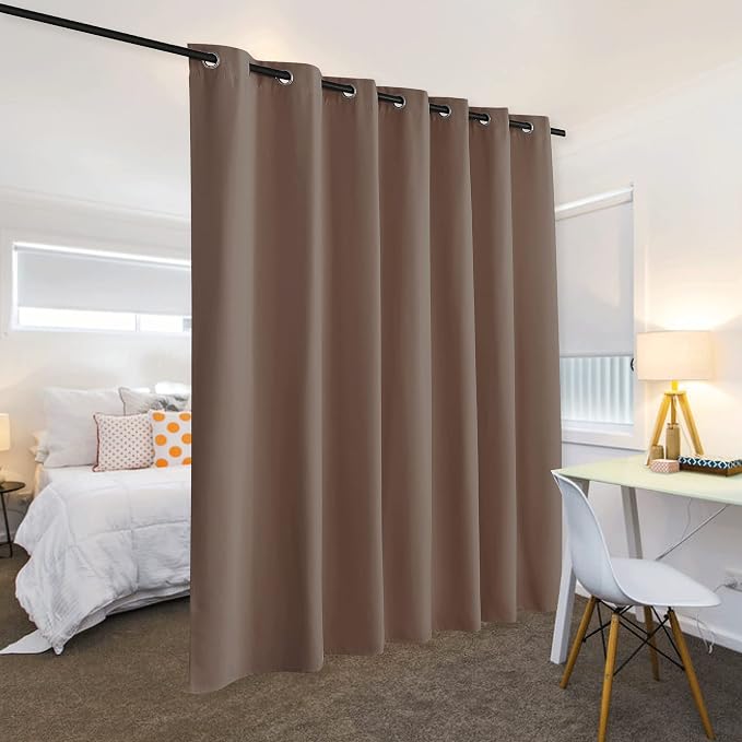 RYB HOME Blackout Room Divider Curtains Thermal Insulated Energy Efficiency - Image 3