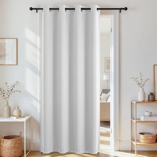 Joydeco Blackout Door Curtain for Doorway Privacy 84 Inches Long, Grommet by JOYDECO