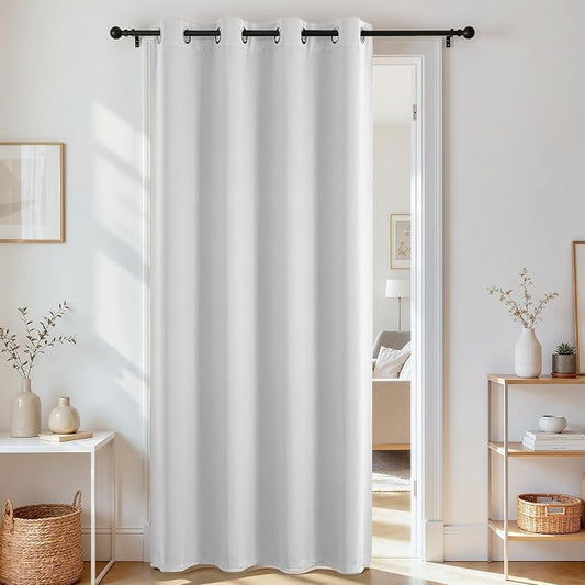 Joydeco Blackout Door Curtain for Doorway Privacy 72 Inches Long, Grommet by JOYDECO