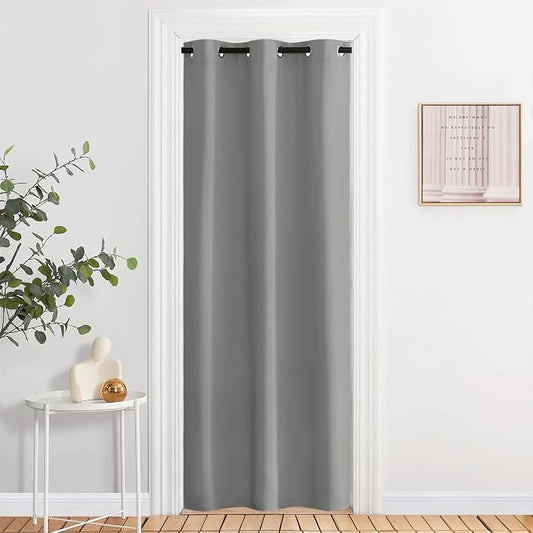 NICETOWN Silver Grey Doorway Curtain Privacy, Door Cover Curtain, Sound by NICETOWN
