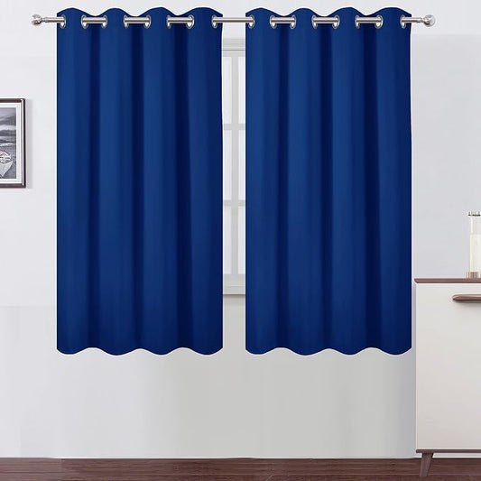 LEMOMO Blackout Curtains 52 x 63 inch/Royal Blue Curtains Set of 2 by Lemomo