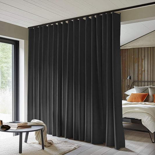 MaKefeile Room Divider Curtains Total Blackout Privacy Curtain Panel Room by Makefeileshade