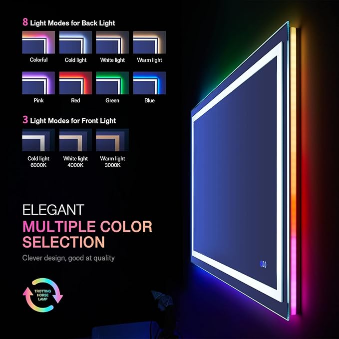 LOAAO 40"X32" LED Bathroom Mirror - Image 3