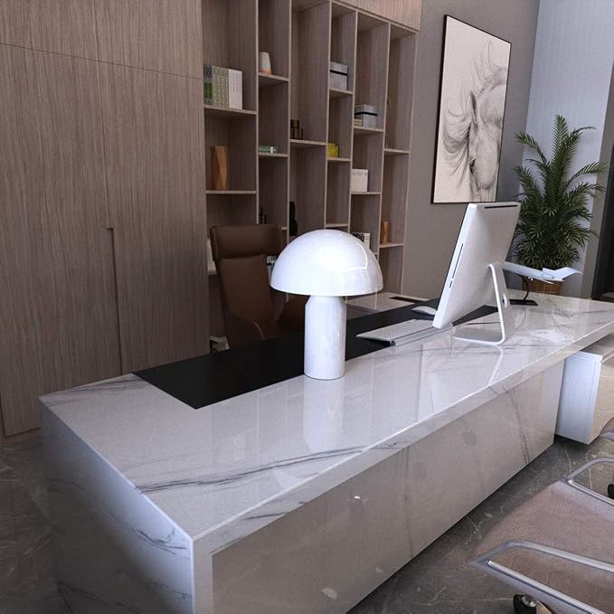 BAYYA Extra Wide Marble Granite Peel and Stick Wallpaper Ivory White - Image 6