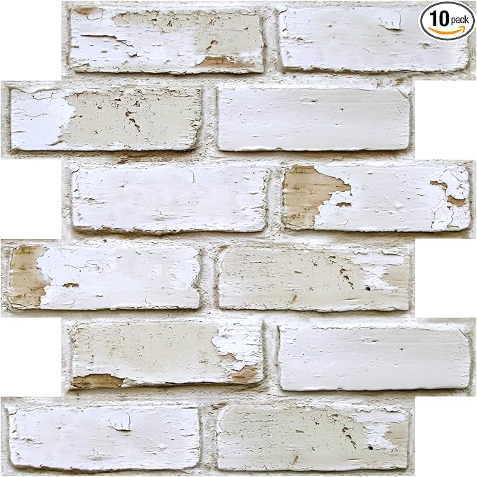 COMSTICKC 3D Faux Brick Wall Stickers Wall Panels, Small Brick Size, Thin PVC by COMSTICKCDECOR