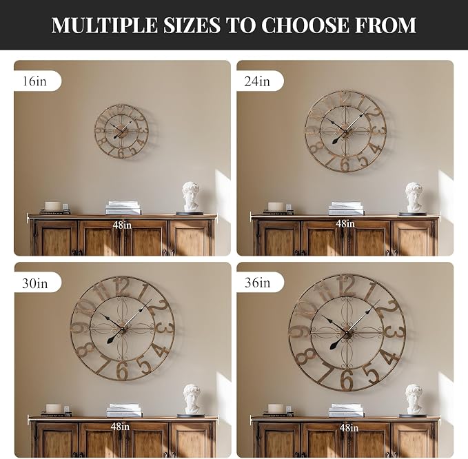 Cuspin Large Wall Clock, 36 Inch Decorative Wall Clock - Image 4